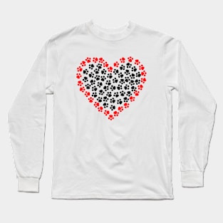 Heart Shape Cats Paws Long Sleeve T-Shirt